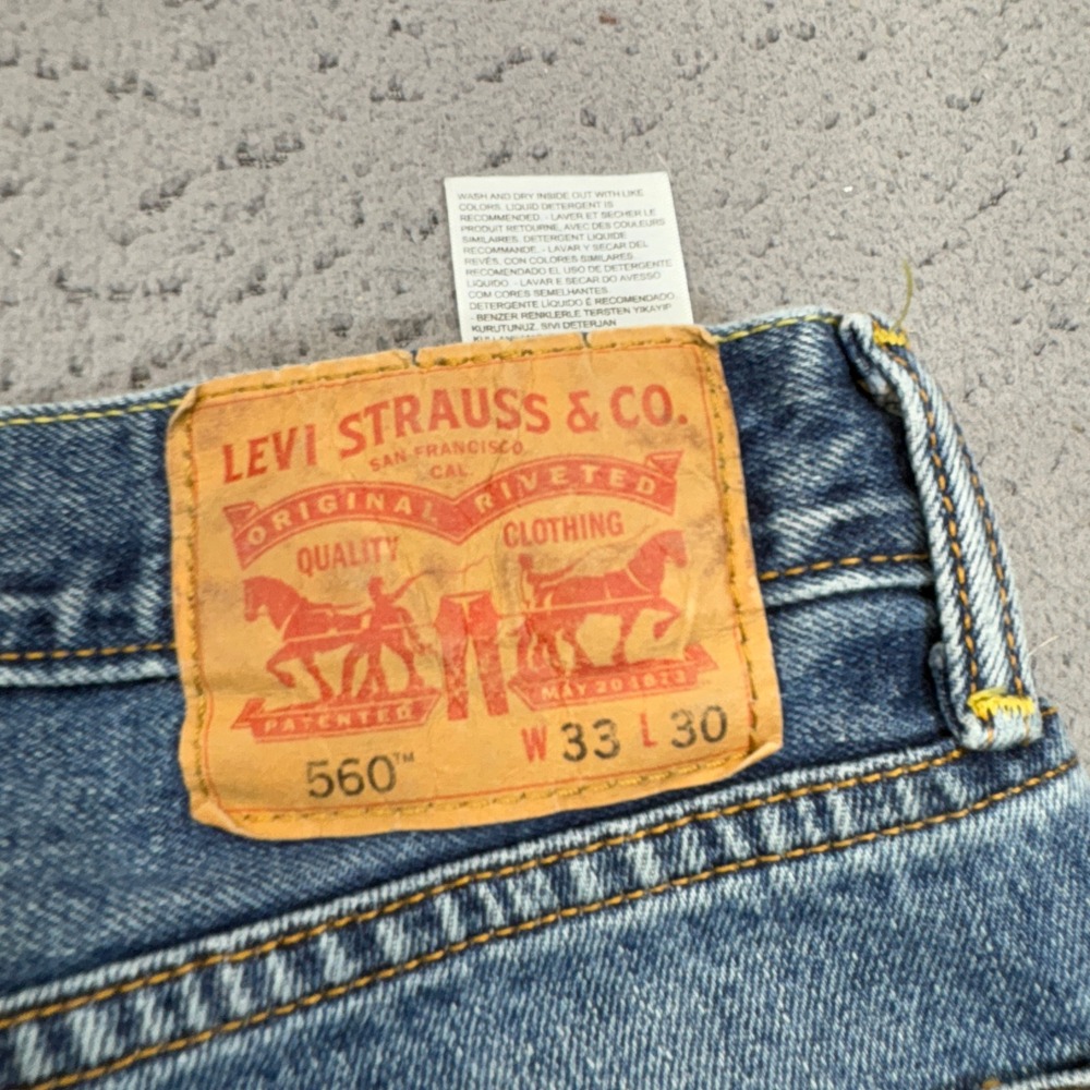 Levi's 560 Jeans Mens 33x30 Blue Comfort Fit Loose Tapered Leg Baggy Denim - Picture 8 of 13
